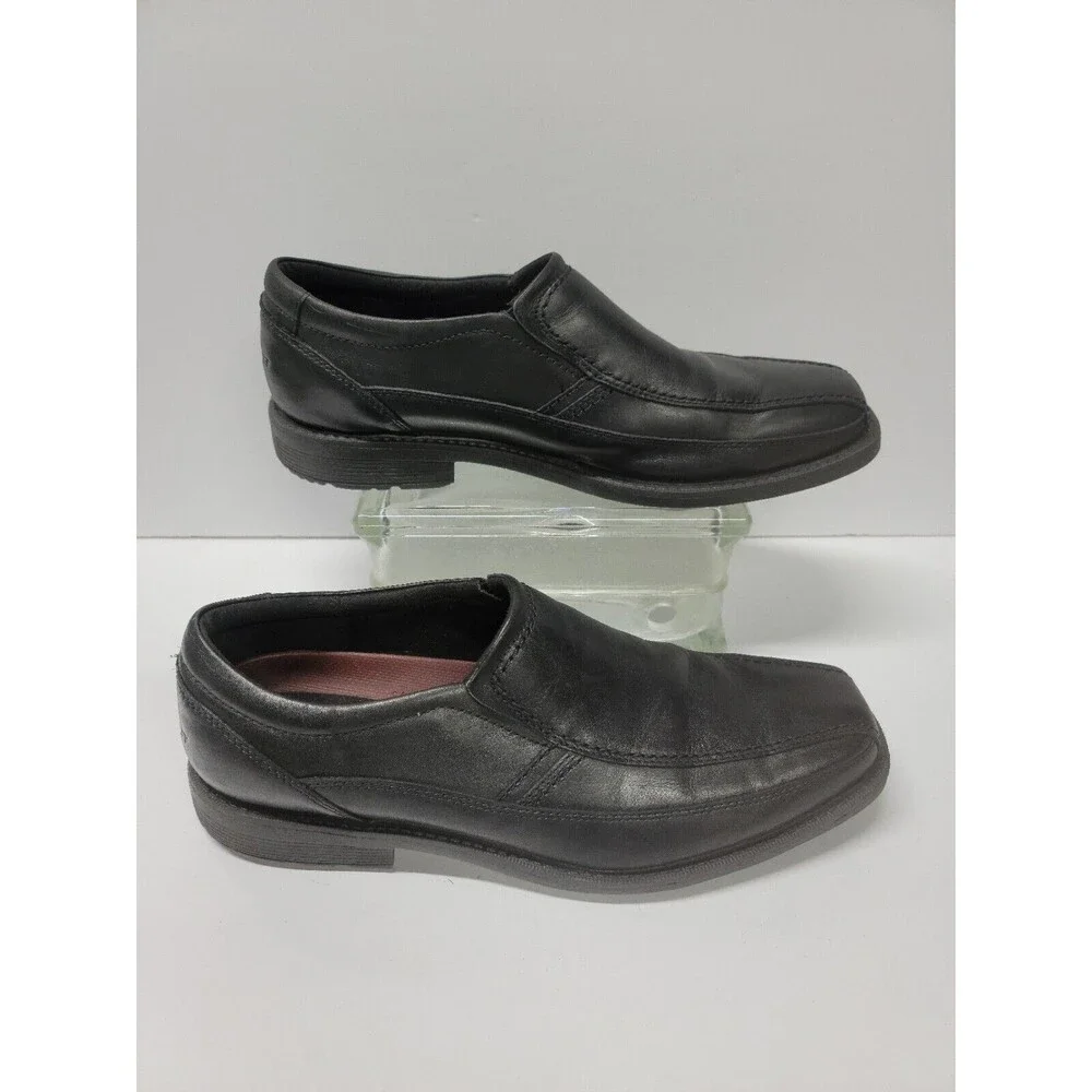 Rockport Trutech Men's Slip On Black Leather Dress Shoe Comfort Loafer Size 10 M